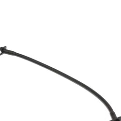 Black curved tether cable or securing strap with attachment points at each end.