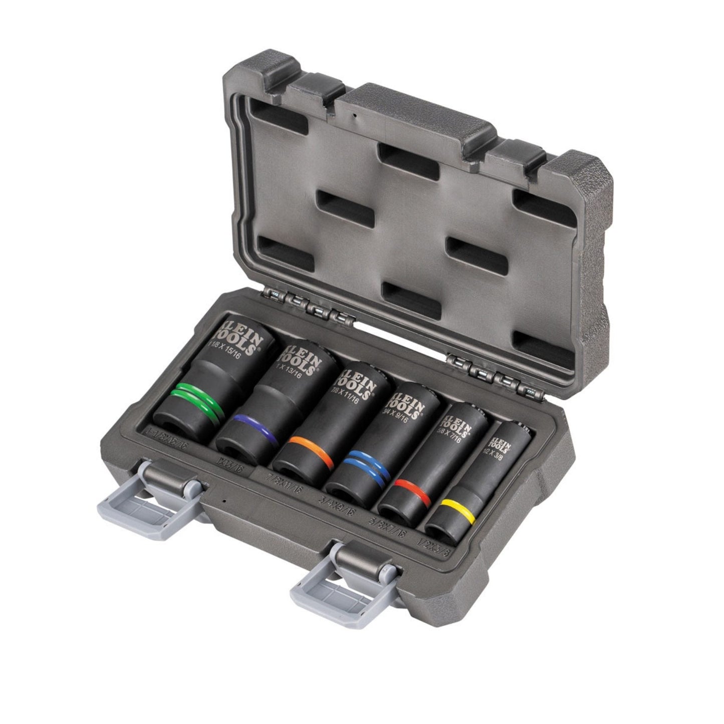 Klein Tools 2-in-1 Slotted Impact Socket Set, 12-Point, 6-Piece