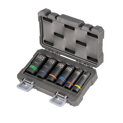 Klein Tools 2-in-1 Slotted Impact Socket Set, 12-Point, 6-Piece