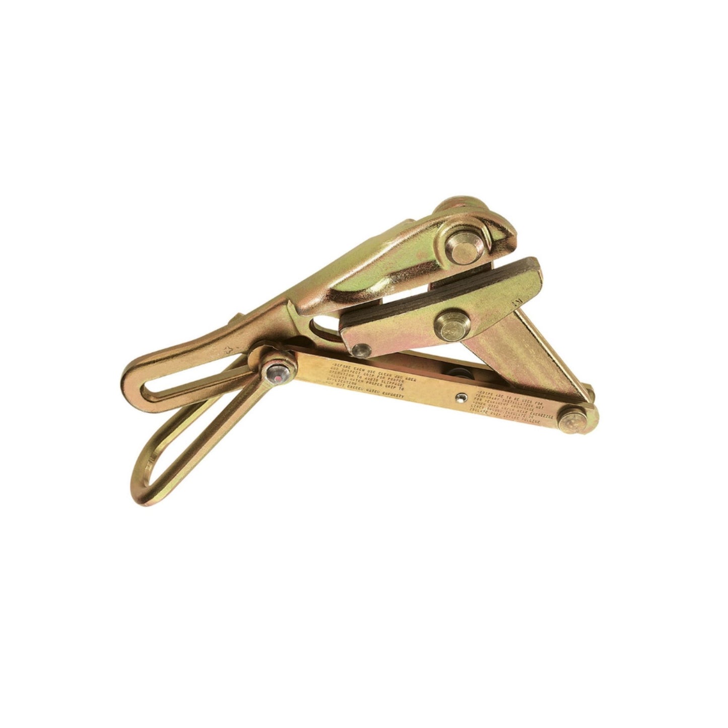 Gold-colored toggle bolt on a white background