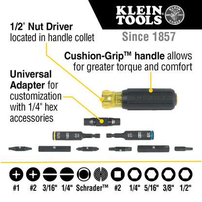 Klein Tools - KNECT Impact-Rated HVAC Screwdriver / Nut Driver infographic