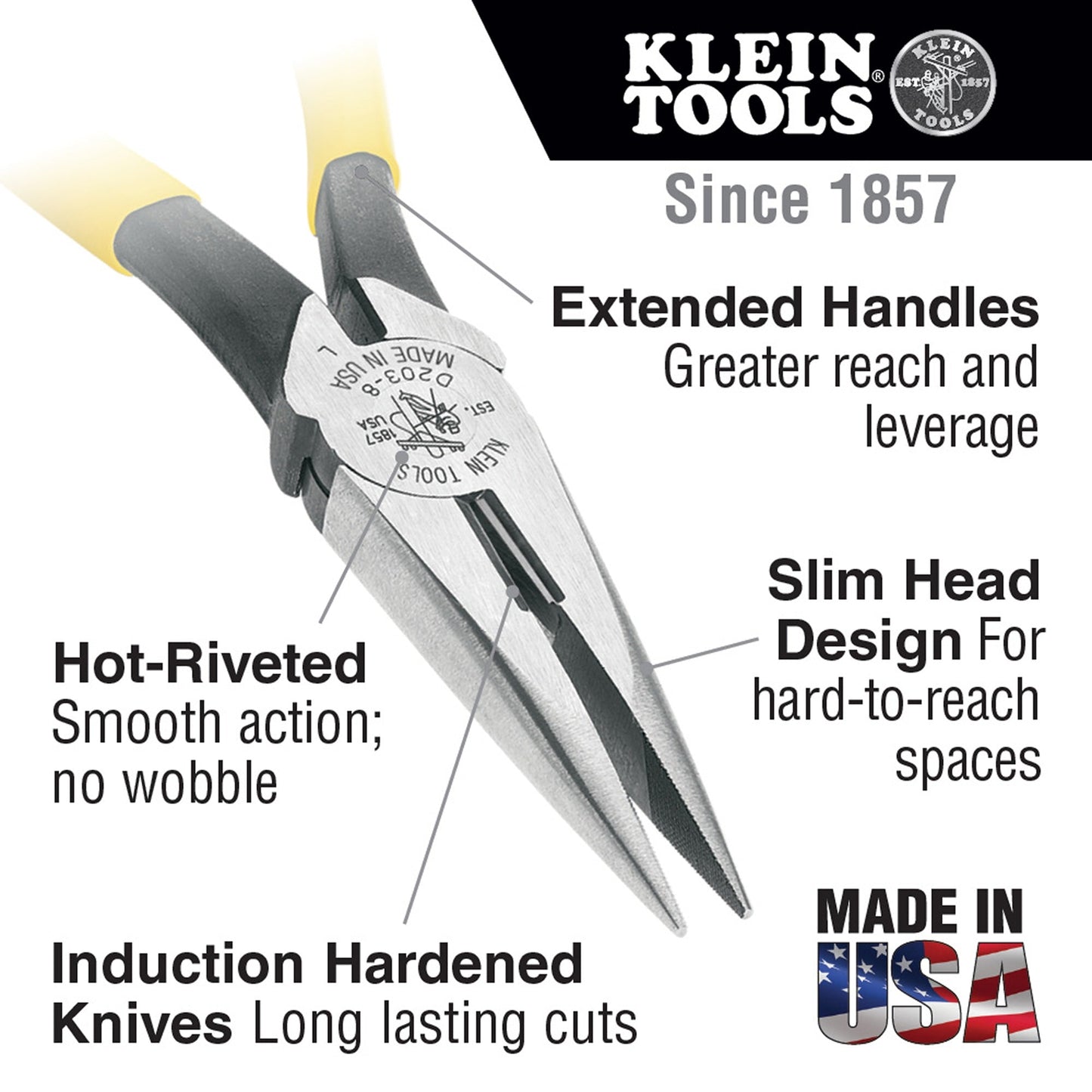 Needle Nose Side-Cutting Pliers 6 in infographic