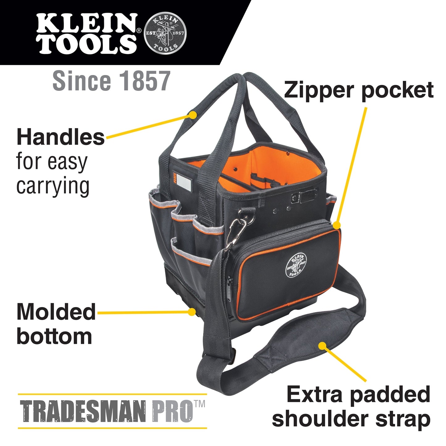 Klein Tools - Tradesman Pro™ Tool Tote 10 inch 40 Pocket