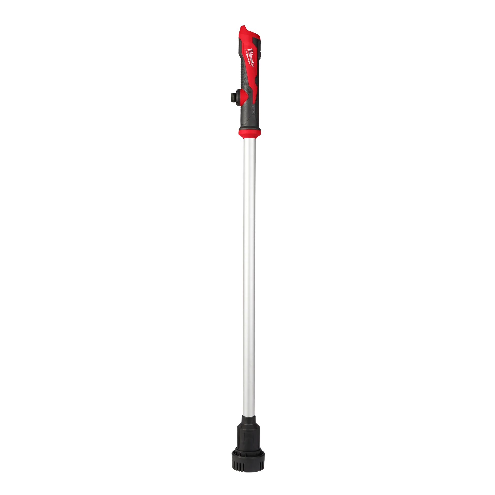 Milwaukee handheld inspection light with a long white light tube and red-and-black grip handle.