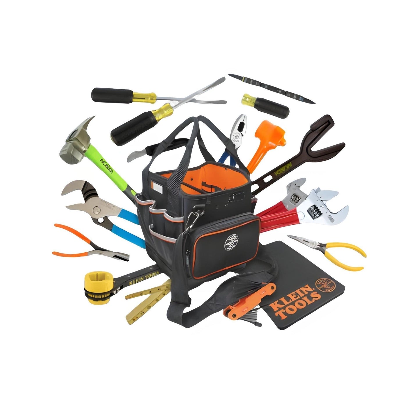 Techline Tools Essential Linemen Kit, including a tool belt and various hand tools